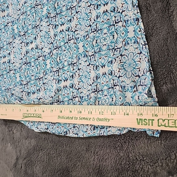 Black Rainn Sheer Oversized Blue White Kimono Swim Cover Lace Trim Size M/L - Picture 7 of 7